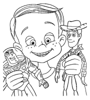 A coloring page of toy story